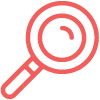 icon of magnifying glass indicating search engine marketing icon